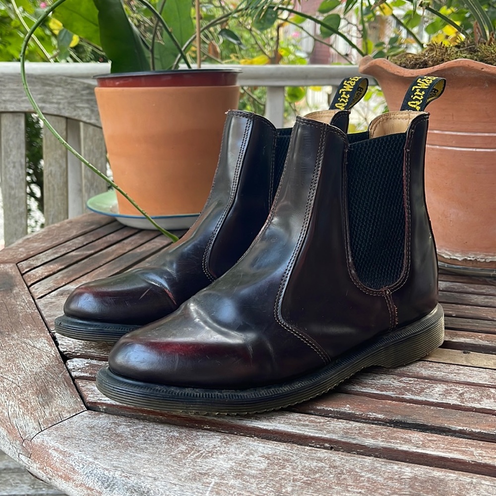 Size US 7 DR. MARTEN Kensington Flora Oxblood Chelsea Booties